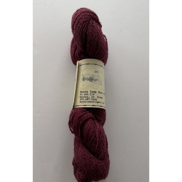 Other - Sheep Camp Wool Mill Burgundy 100% Bluefaced Leicester Yarn 2 Ply 175 Yds Skein